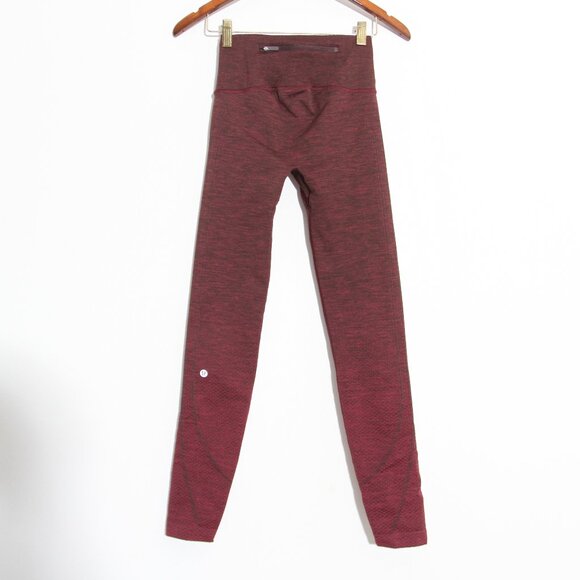 Lululemon Ready To Run Tight Leggings *Evanescent 26" Star Ruby / Black Satin 4 - Picture 9 of 10